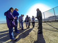 Our group hears stories from border patrol official. (Photo credit: Kate Davidson)